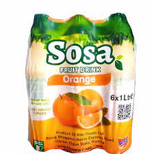 SOSA ORANGE FRUIT DRINK 1L X 6